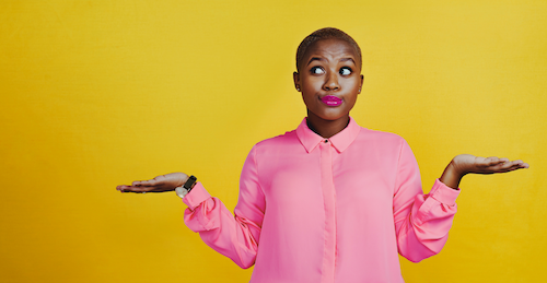 woman on yellow background